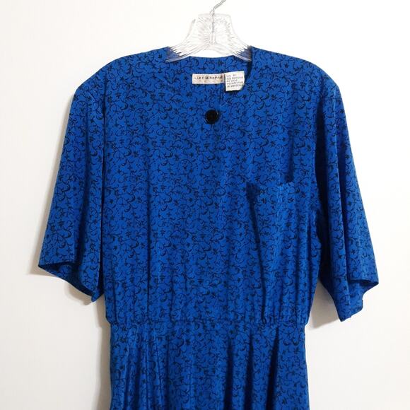 Vintage floral dress sz 12 full skirt button front pockets - Picture 5 of 11